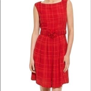 Nanette Lepore Red Sleeveless Dress With Belt